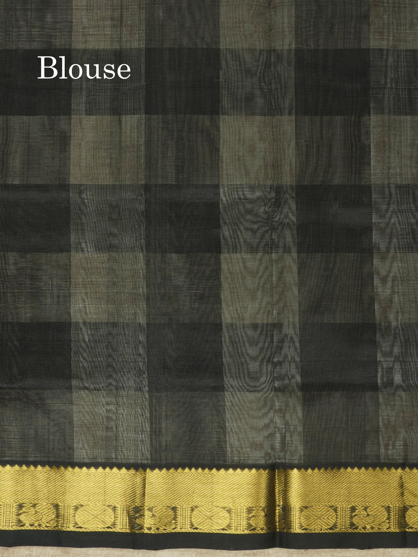 Paalum Pazham Checks Pure Silk Cotton Saree With Traditional Gold Zari Border