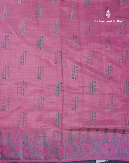 Beautiful Reddish Maroon Semi Raw Silk Saree With Fancy Border