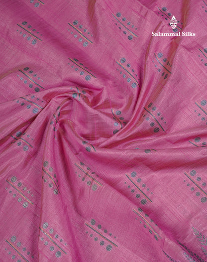 Beautiful Reddish Maroon Semi Raw Silk Saree With Fancy Border