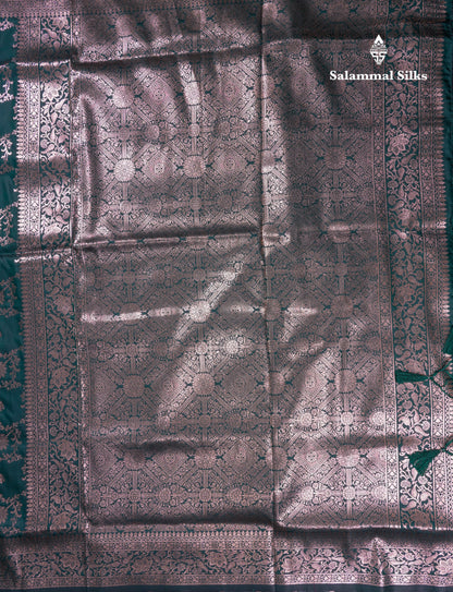 Beautiful Dark Maroon Semi Banaras Saree With Fancy Border