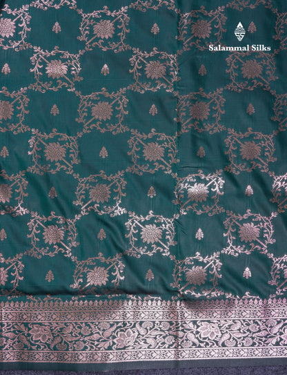 Beautiful Dark Maroon Semi Banaras Saree With Fancy Border