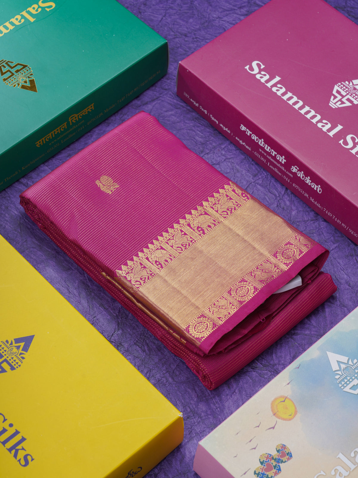 Wine Colour Beautiful Vairaoosi Lines Pure Kanjivaram Silk Saree With Gold Zari Traditional Border