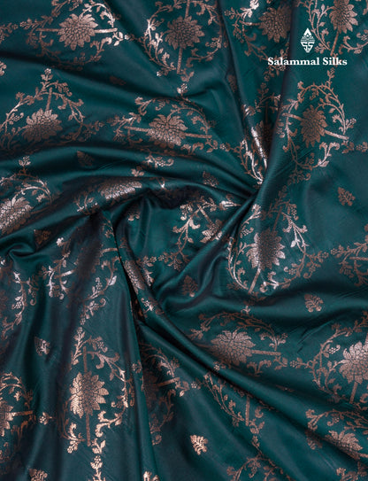 Beautiful Dark Maroon Semi Banaras Saree With Fancy Border