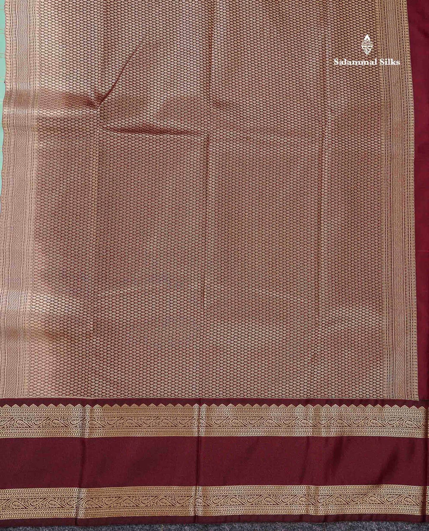 Semi Silk Saree - Onion Pink Mango Butta With Checks Along With Contrast Dark Brown Traditional Gap Border