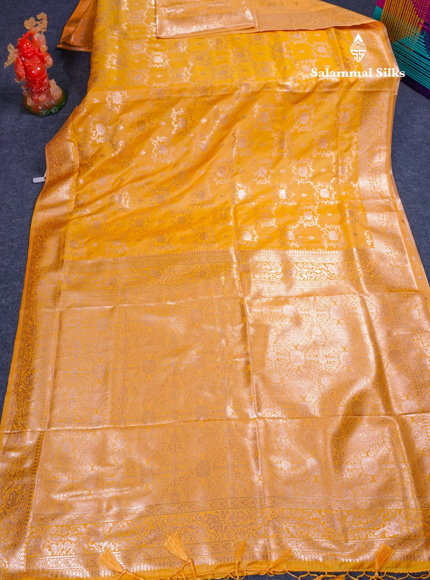 Beautiful Dark Maroon Semi Banaras Saree With Fancy Border