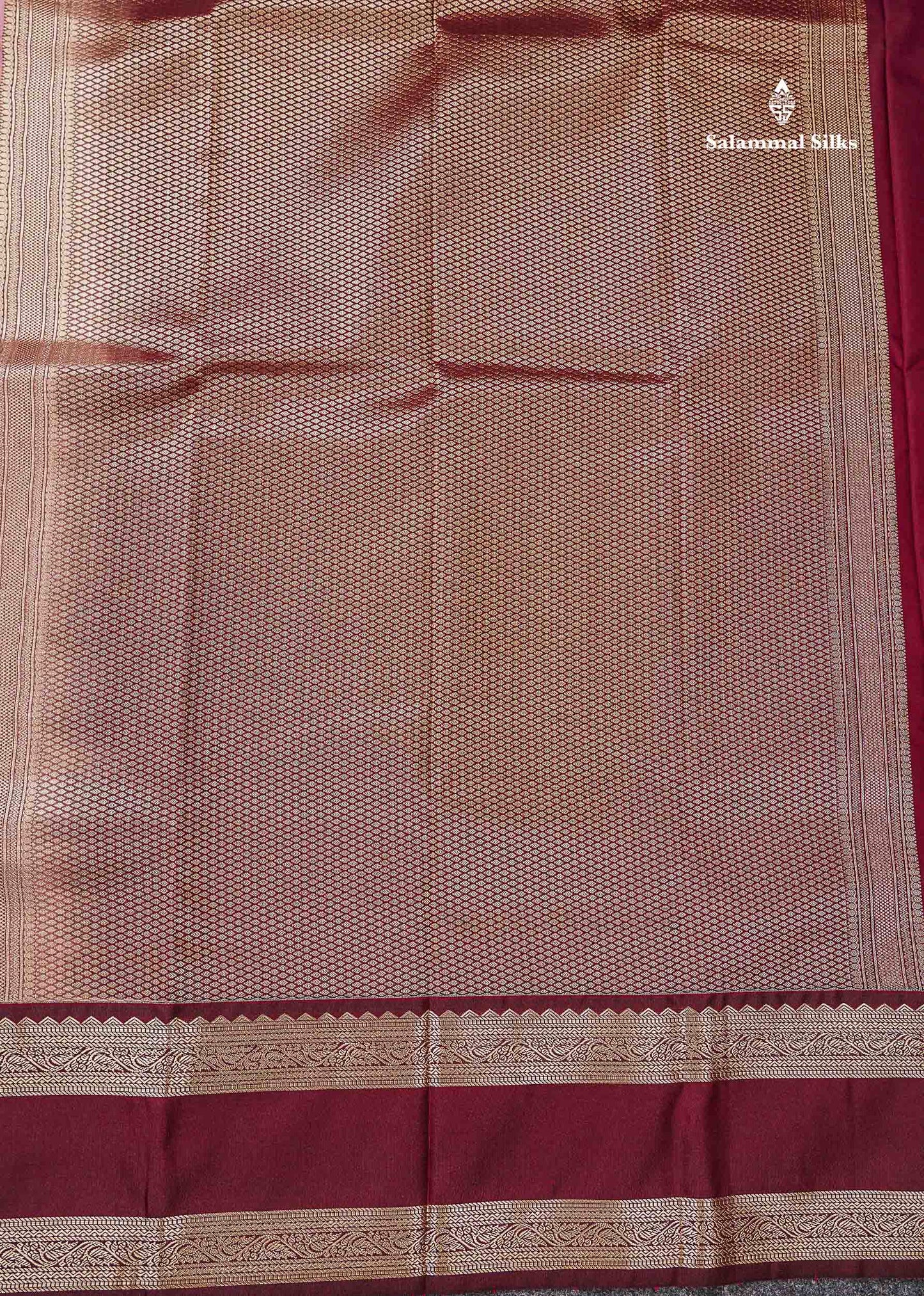 Semi Silk Saree - Onion Pink Mango Butta With Checks Along With Contrast Dark Brown Traditional Gap Border