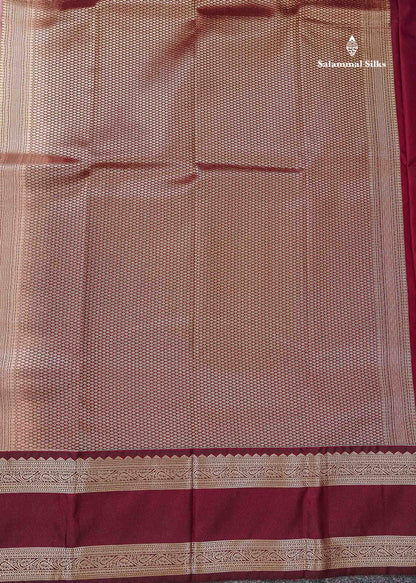 Semi Silk Saree - Onion Pink Mango Butta With Checks Along With Contrast Dark Brown Traditional Gap Border