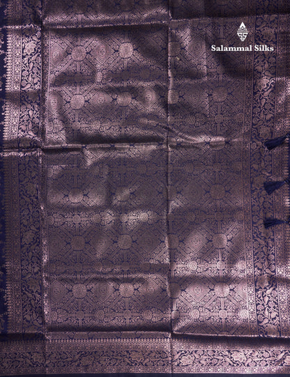 Beautiful Dark Maroon Semi Banaras Saree With Fancy Border