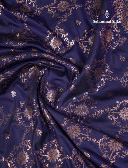 Beautiful Dark Maroon Semi Banaras Saree With Fancy Border