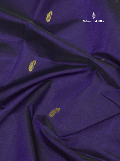 Violet Pure Silk Cotton Saree With Contrast Half White Traditional Border