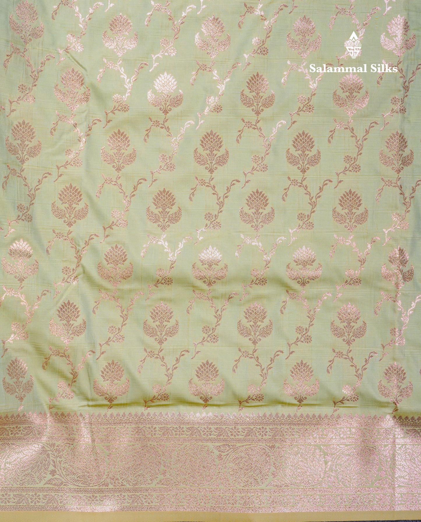 Beautiful Bottle Green Semi Banaras Saree With Fancy Border