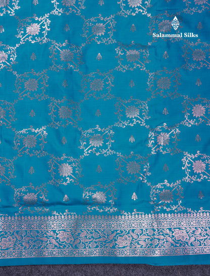Beautiful Dark Maroon Semi Banaras Saree With Fancy Border