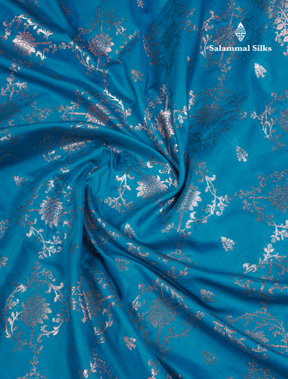 Beautiful Dark Maroon Semi Banaras Saree With Fancy Border