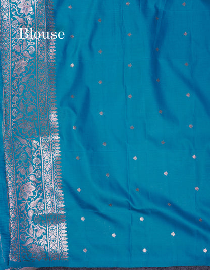 Beautiful Dark Maroon Semi Banaras Saree With Fancy Border