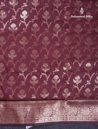 Beautiful Bottle Green Semi Banaras Saree With Fancy Border