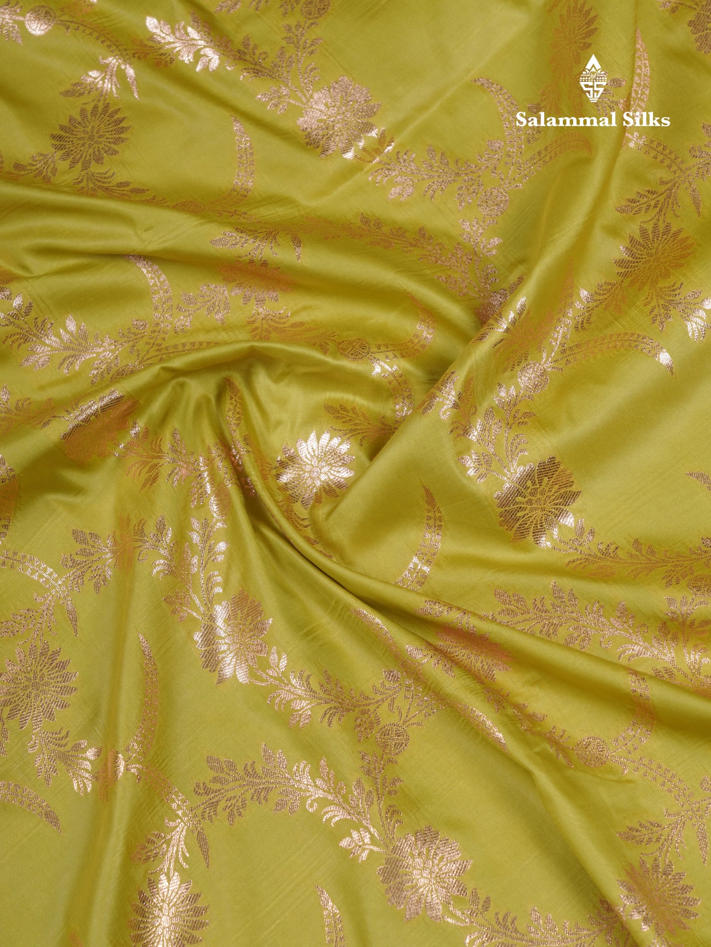 Beautiful Peacock Green Semi Banaras Saree With Fancy Border
