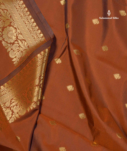 Semi Silk Saree - Magenta Colour Body Zari Butta With Fancy Border