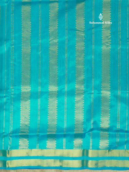 Violet Zari Checks Pure Silk Cotton Saree With Gold Zari Border
