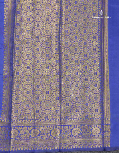 Semi Silk Saree - Magenta Colour Body Zari Butta With Fancy Border