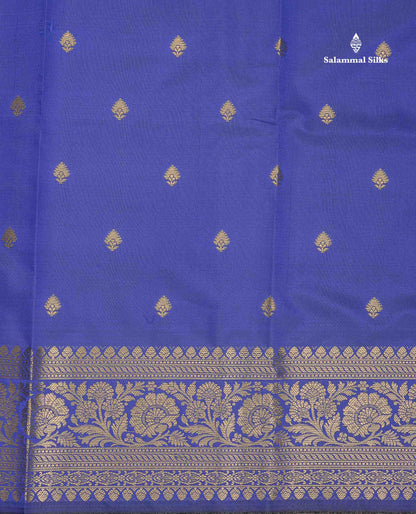 Semi Silk Saree - Magenta Colour Body Zari Butta With Fancy Border