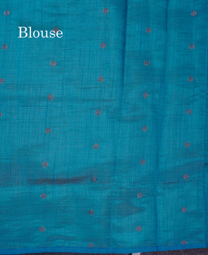 Beautiful Reddish Maroon Semi Raw Silk Saree With Fancy Border