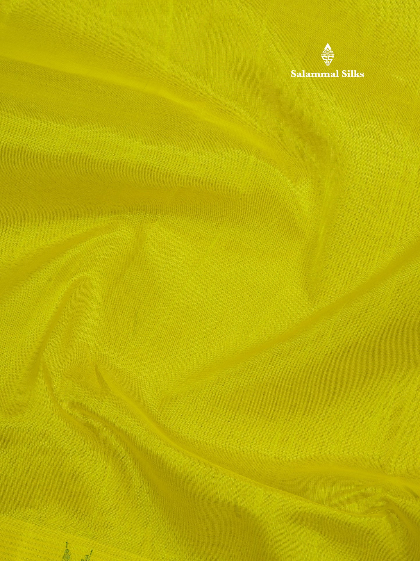 Lemon Yellow Plain Pure Silk Cotton Saree With Contrast Bottle Green Traditional Temple Border