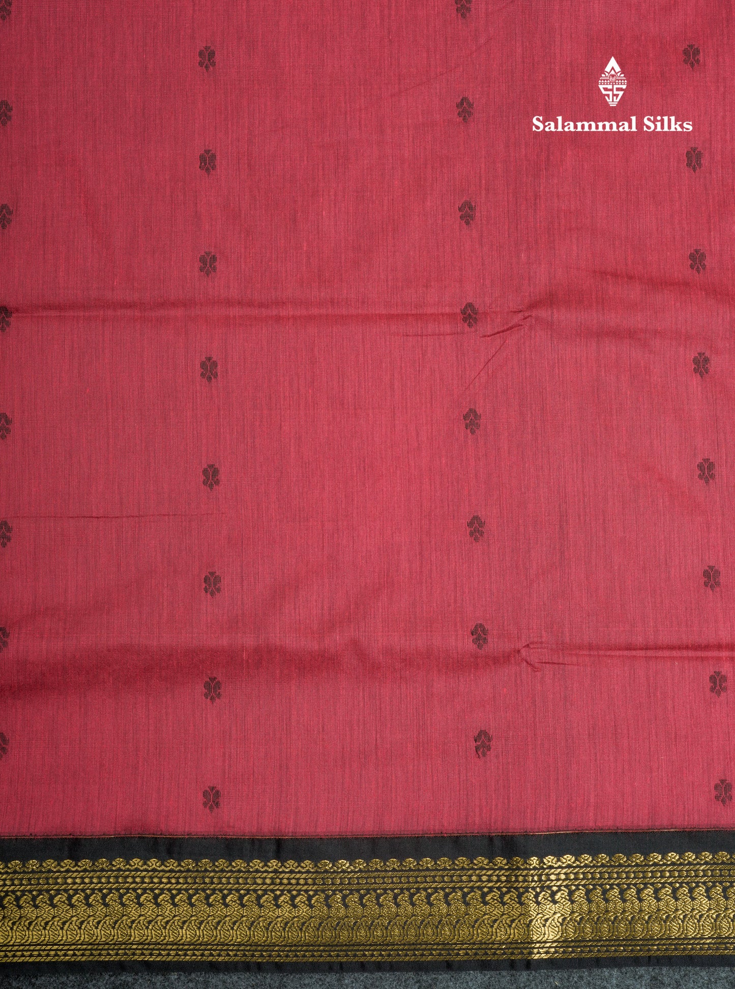 Pink Shade Kalyani Cotton Saree With Contrast Black Border