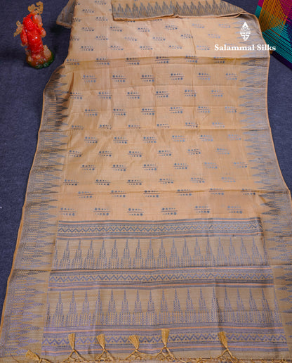Beautiful Reddish Maroon Semi Raw Silk Saree With Fancy Border