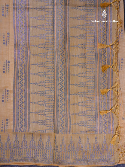 Beautiful Reddish Maroon Semi Raw Silk Saree With Fancy Border