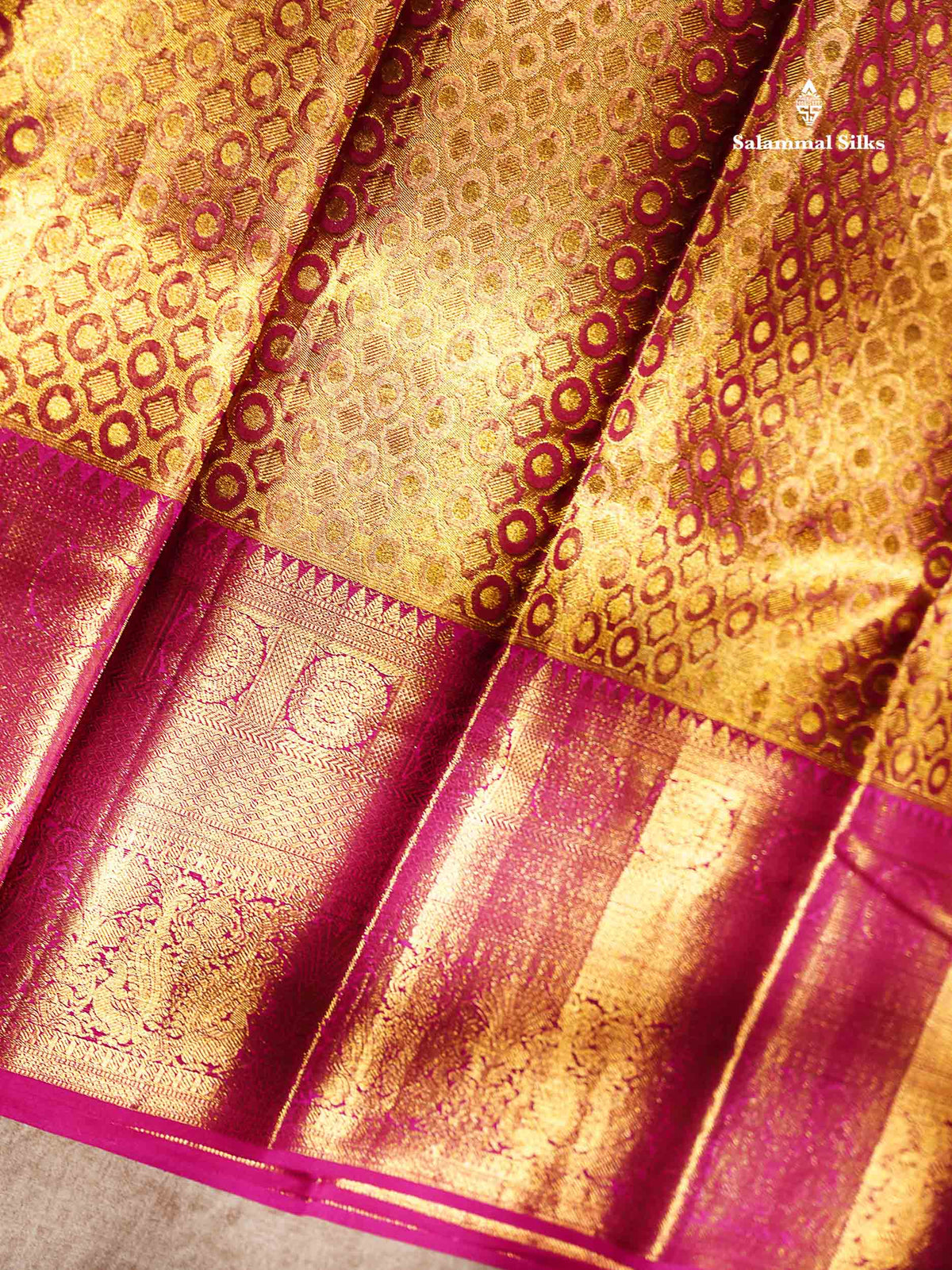 Beautiful Light Violet Tissue Bridal Pure Kanjivaram Silk Saree With Contrast Pink Traditional Evening Morning Border