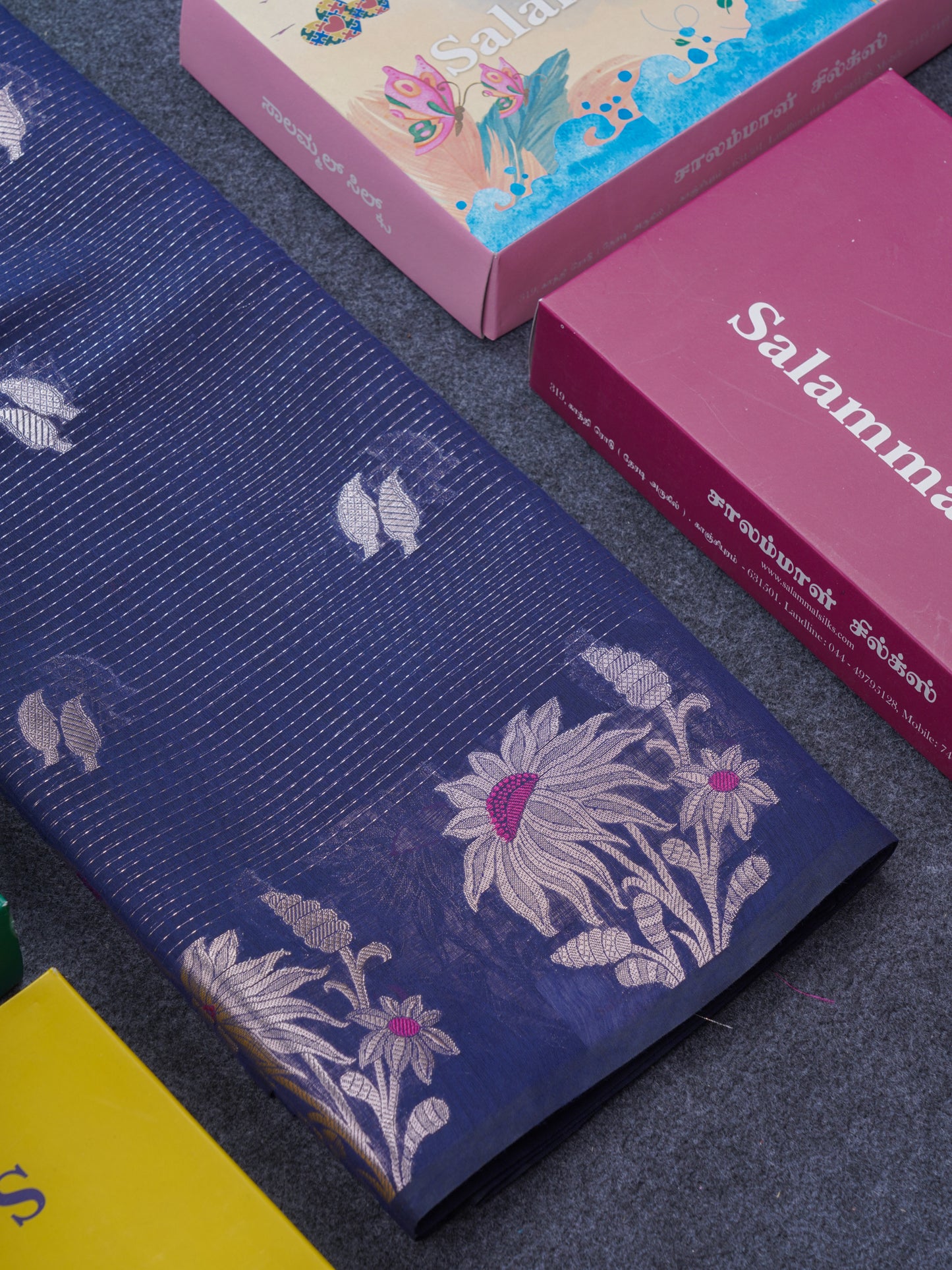 Beautiful Ramar Muga Silk Silver Zari Lines Saree With Fancy Meenawork Border