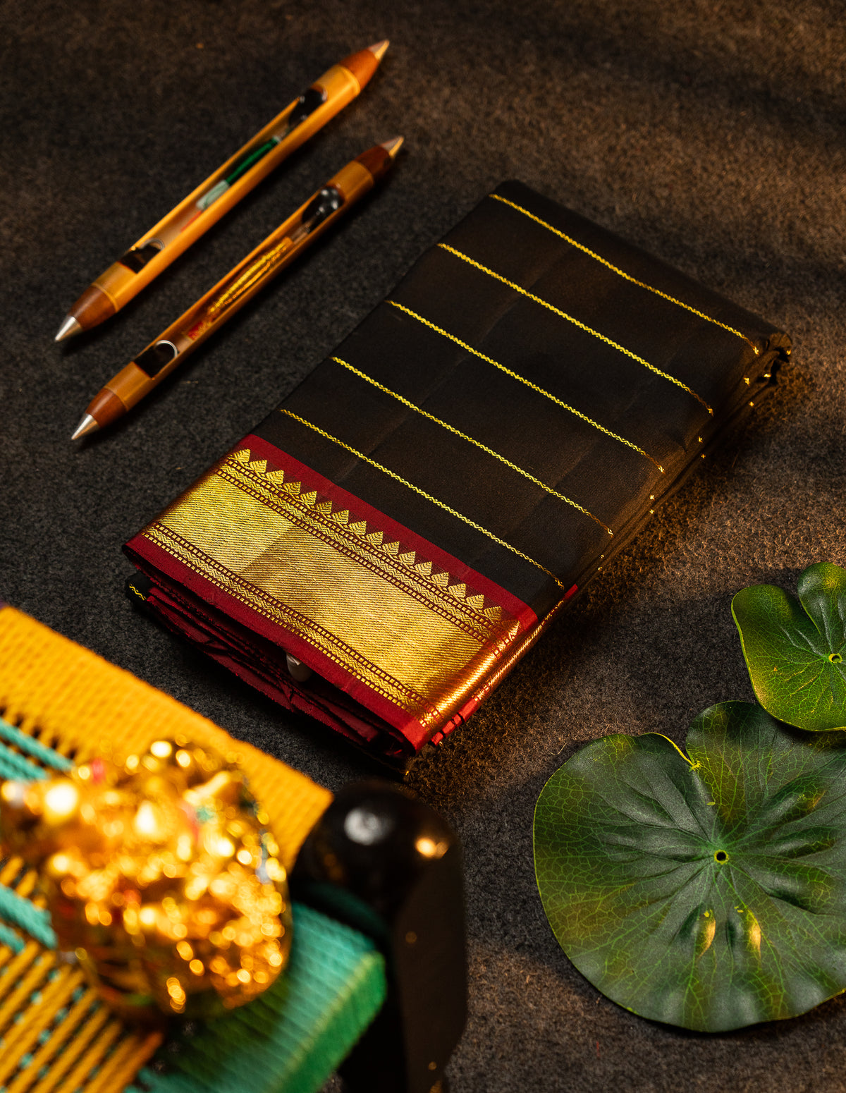 Beautiful Black Pure Silk Saree With Contrast Dark Maroon Traditional Medium Border