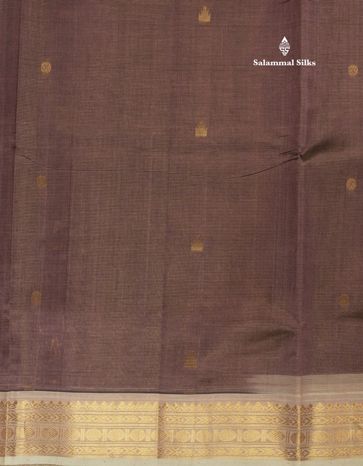 Chocolate Vairaoosi Pure Silk Cotton Saree With Traditional Gold Zari Border