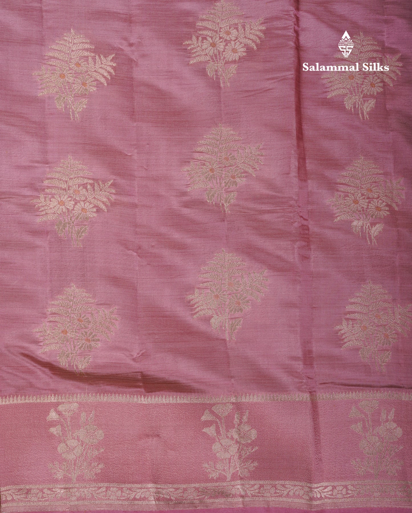 Beautiful Onion Pink Semi Raw Silk Saree With Fancy Border