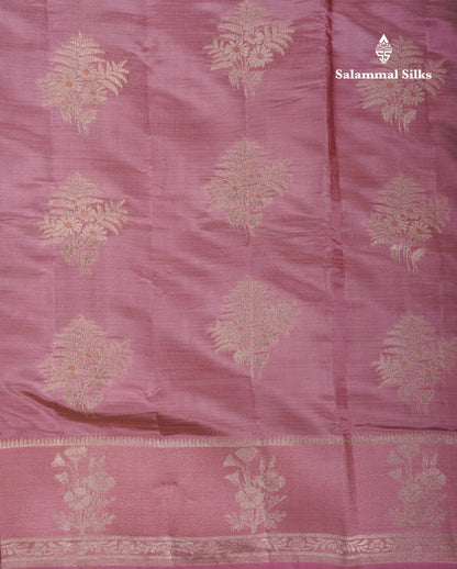Beautiful Onion Pink Semi Raw Silk Saree With Fancy Border