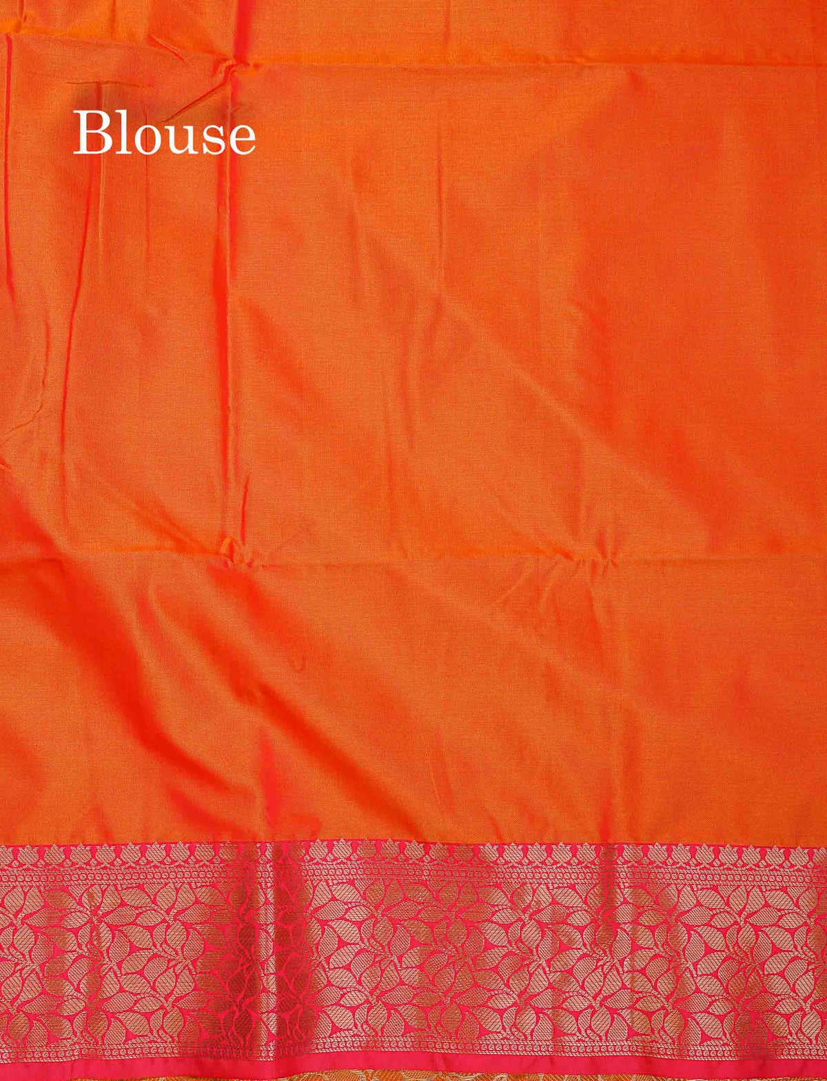 Semi Silk Saree - Orange Colour Body Pochampally Design With Fancy Border