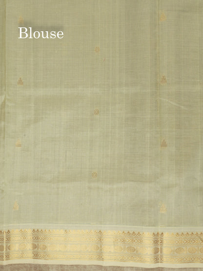 Chocolate Vairaoosi Pure Silk Cotton Saree With Traditional Gold Zari Border