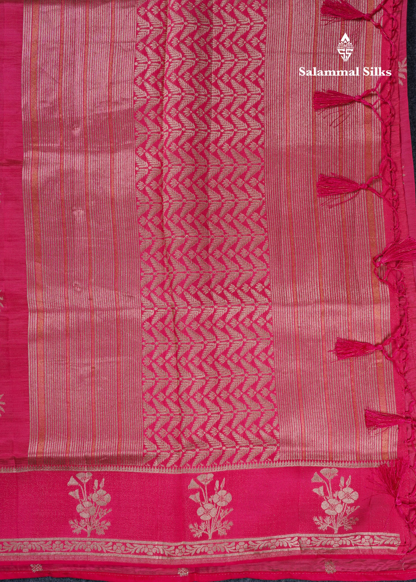 Beautiful Onion Pink Semi Raw Silk Saree With Fancy Border