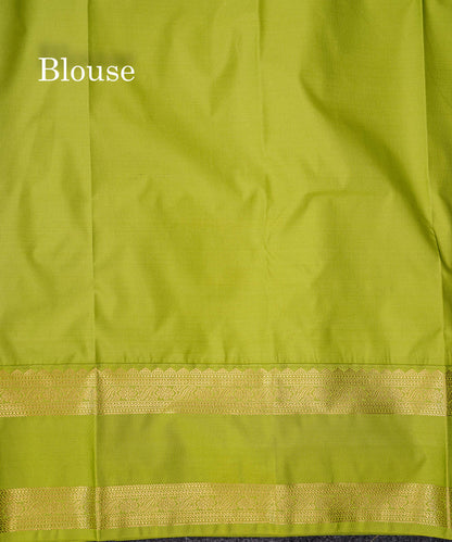 Magenta Alai Vaira Oosi Lines With Butta Semi Silk Saree With Contrast Parrot Green Traditional Gap Border