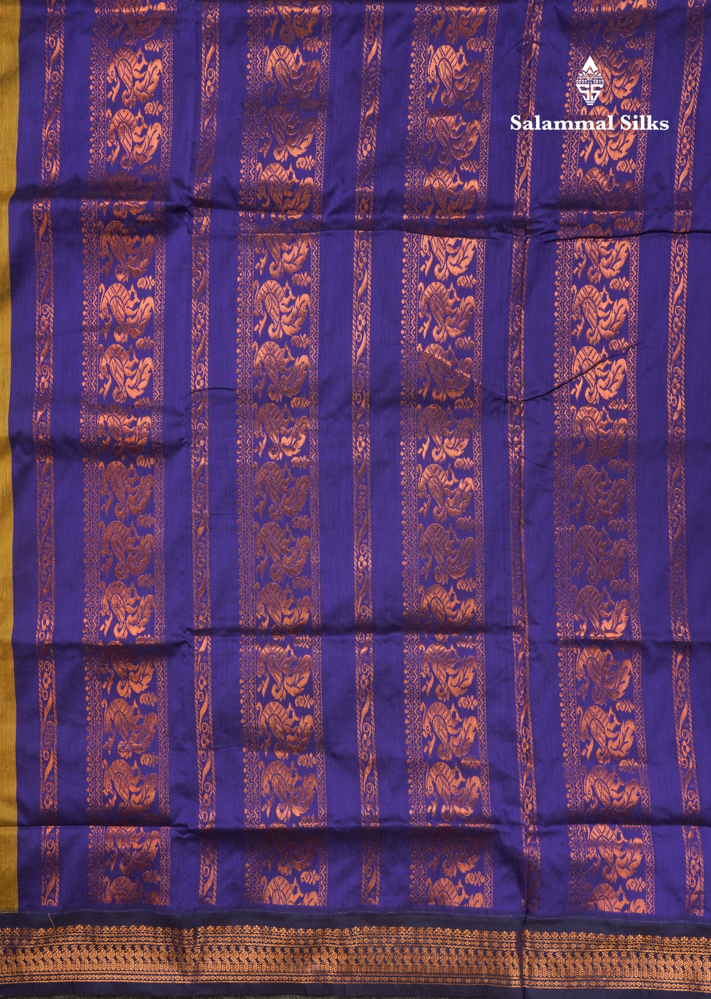 Mehandi Green Kalyani Cotton Saree With Contrast Violet Border