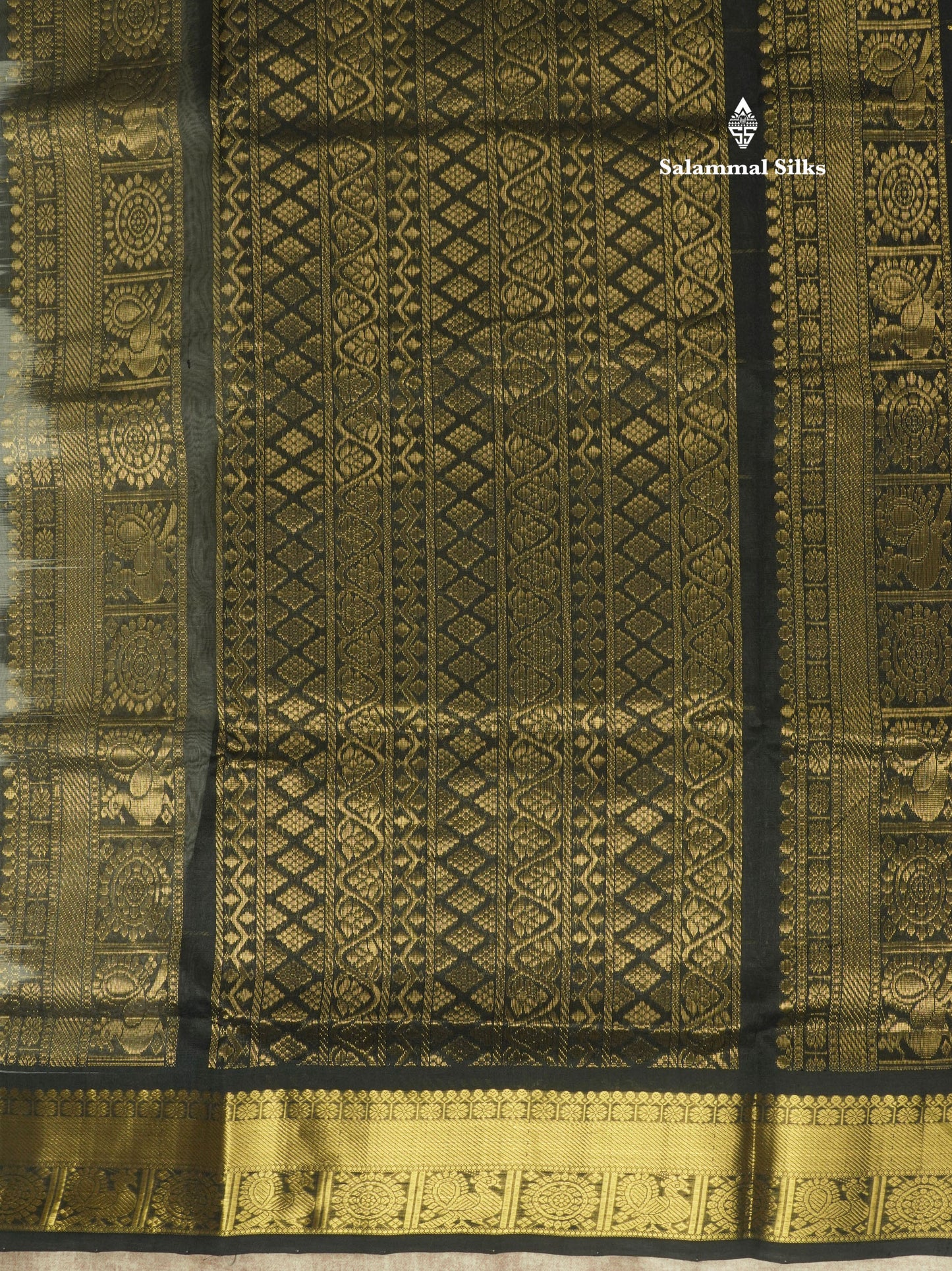 Half White Zari Checks Pure Silk Cotton Saree With Traditional Gold Zari Border