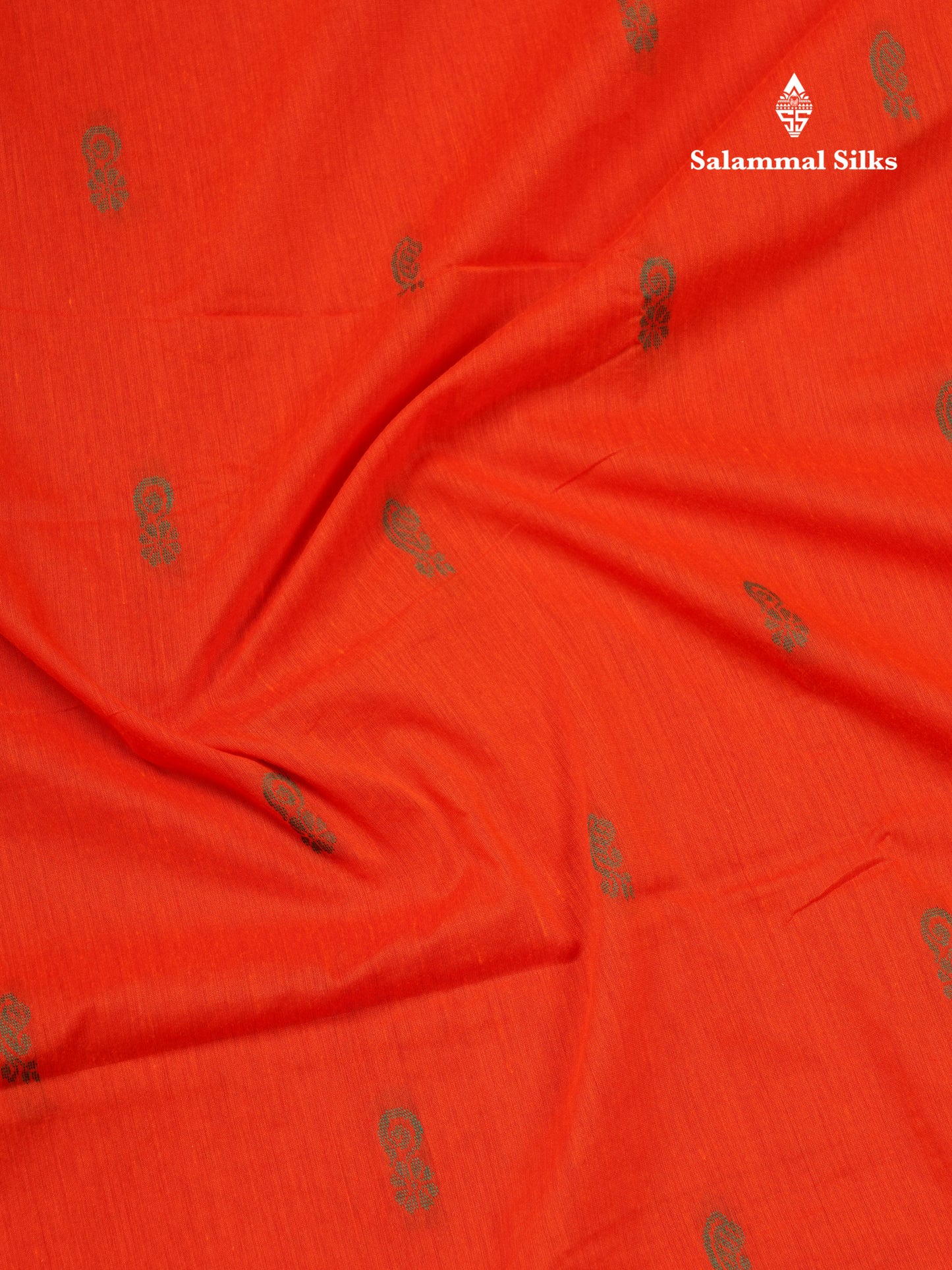Orange Kalyani Cotton Saree With Contrast Green Border