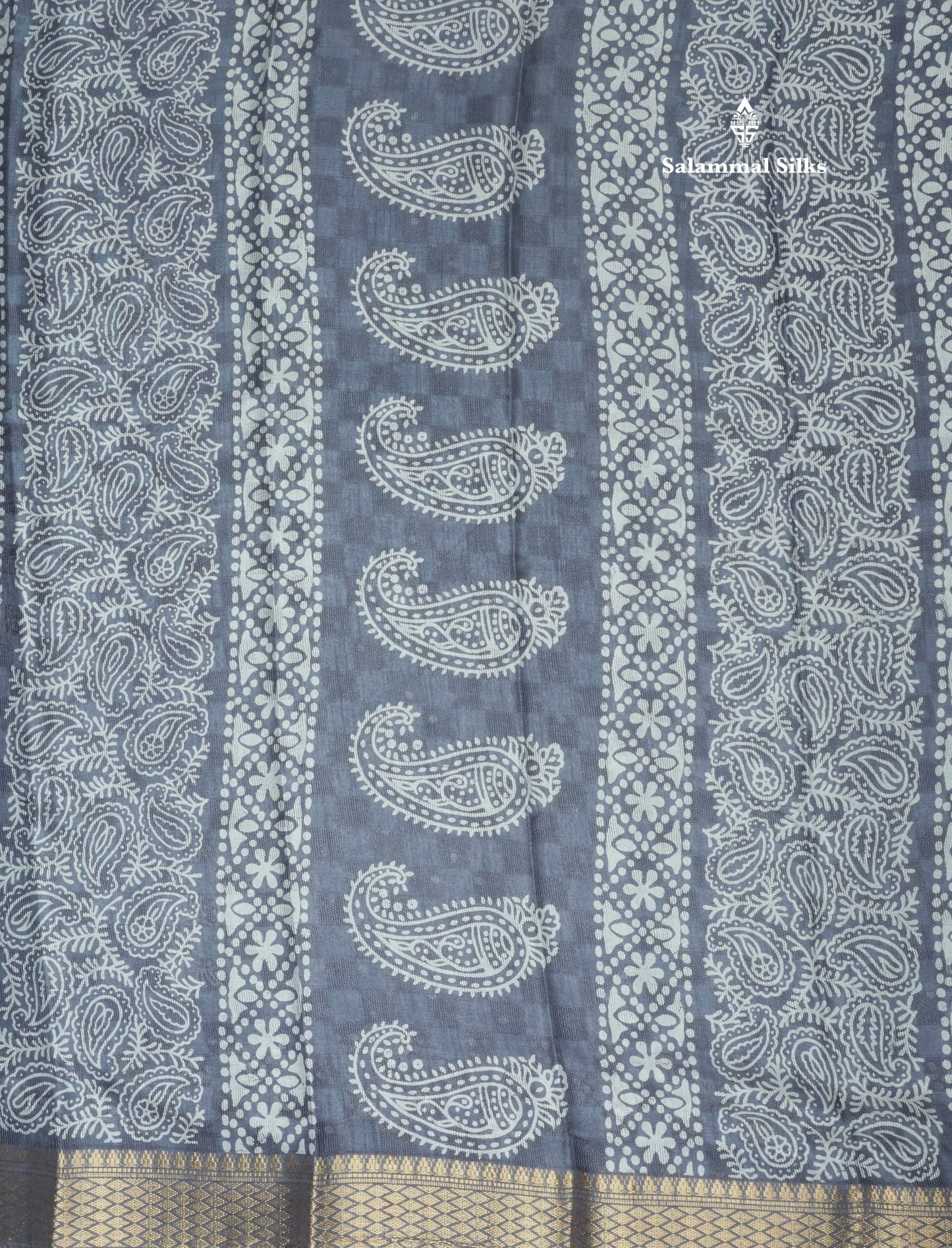 Pastel Violet Semi Dola Fancy Saree Printed Design With Traditional Zari Border