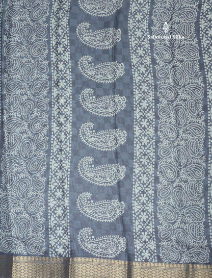Pastel Violet Semi Dola Fancy Saree Printed Design With Traditional Zari Border