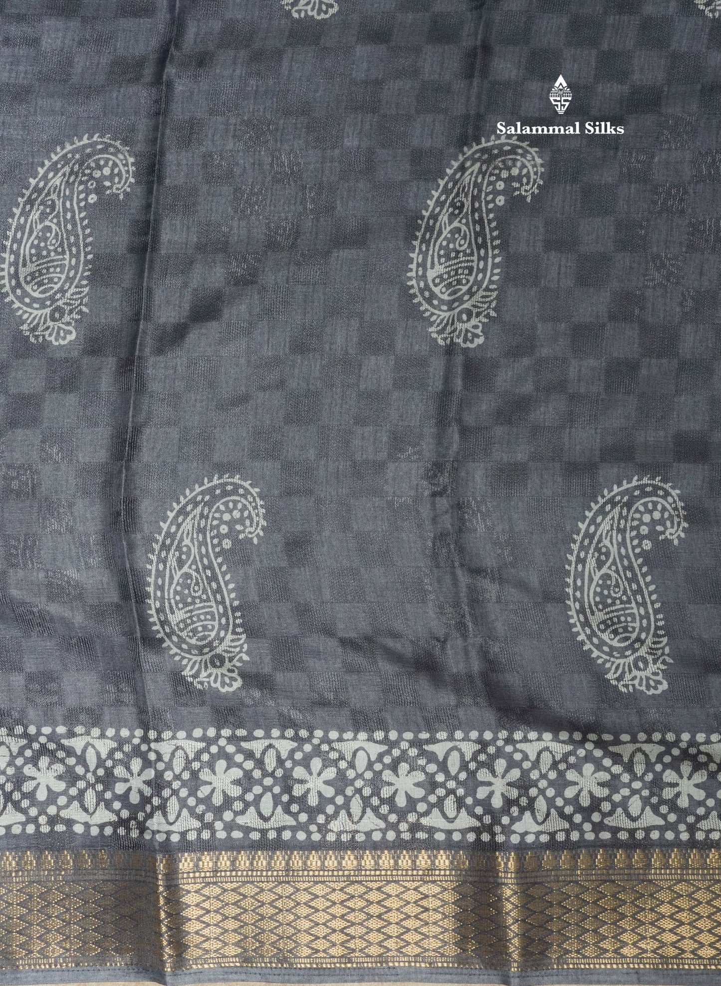 Pastel Violet Semi Dola Fancy Saree Printed Design With Traditional Zari Border