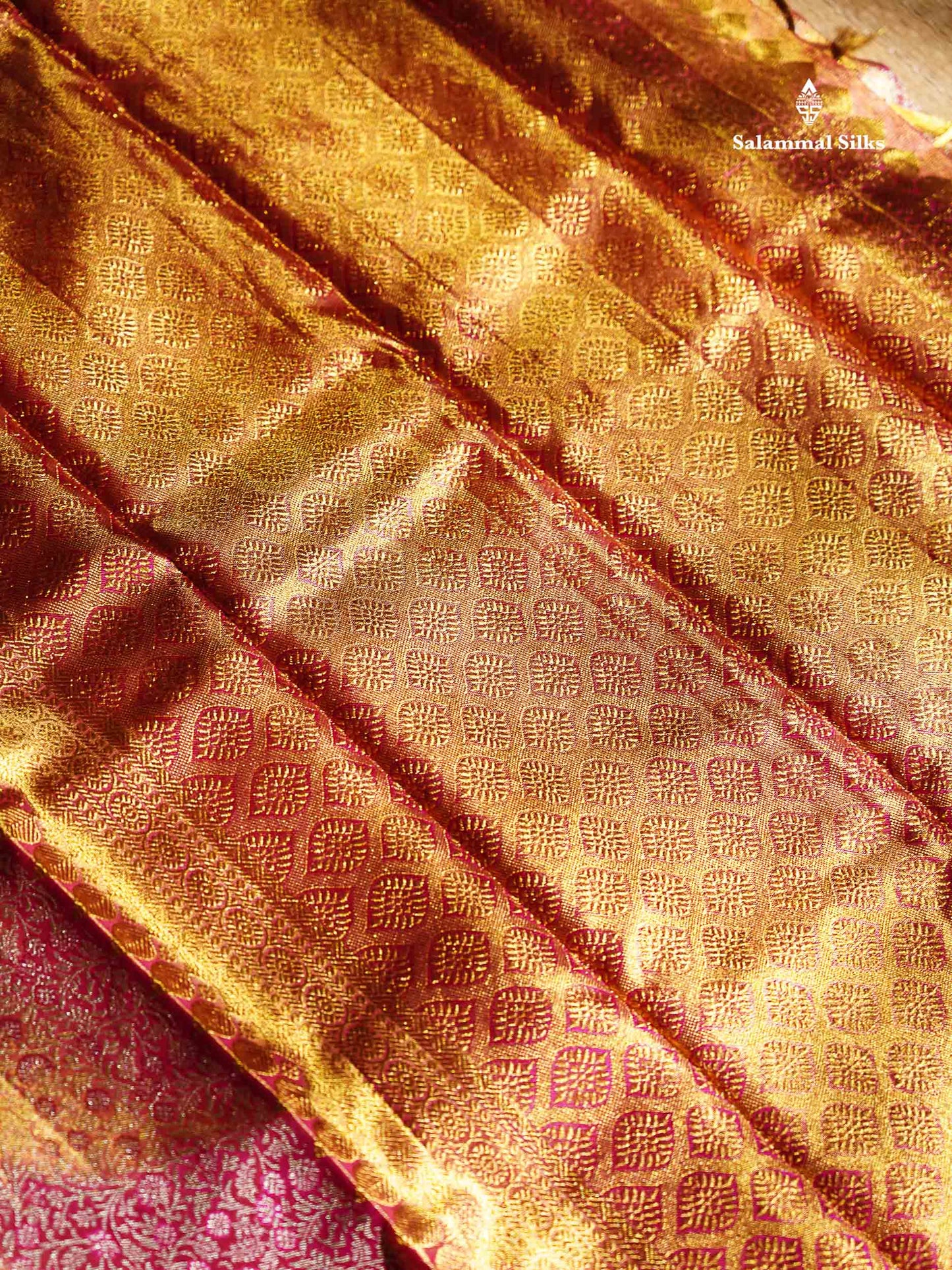 Beautiful Pink Tissue Bridal Pure Kanjivaram Silk Saree With Contrast Rani Pink Traditional Border