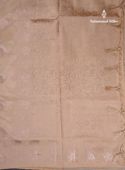 Beautiful Green Semi Raw Silk Saree With Fancy Border