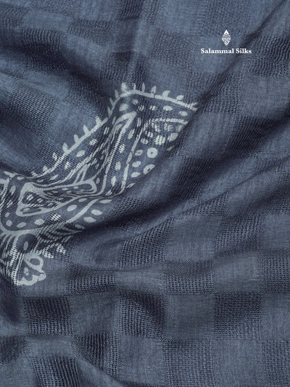 Pastel Violet Semi Dola Fancy Saree Printed Design With Traditional Zari Border
