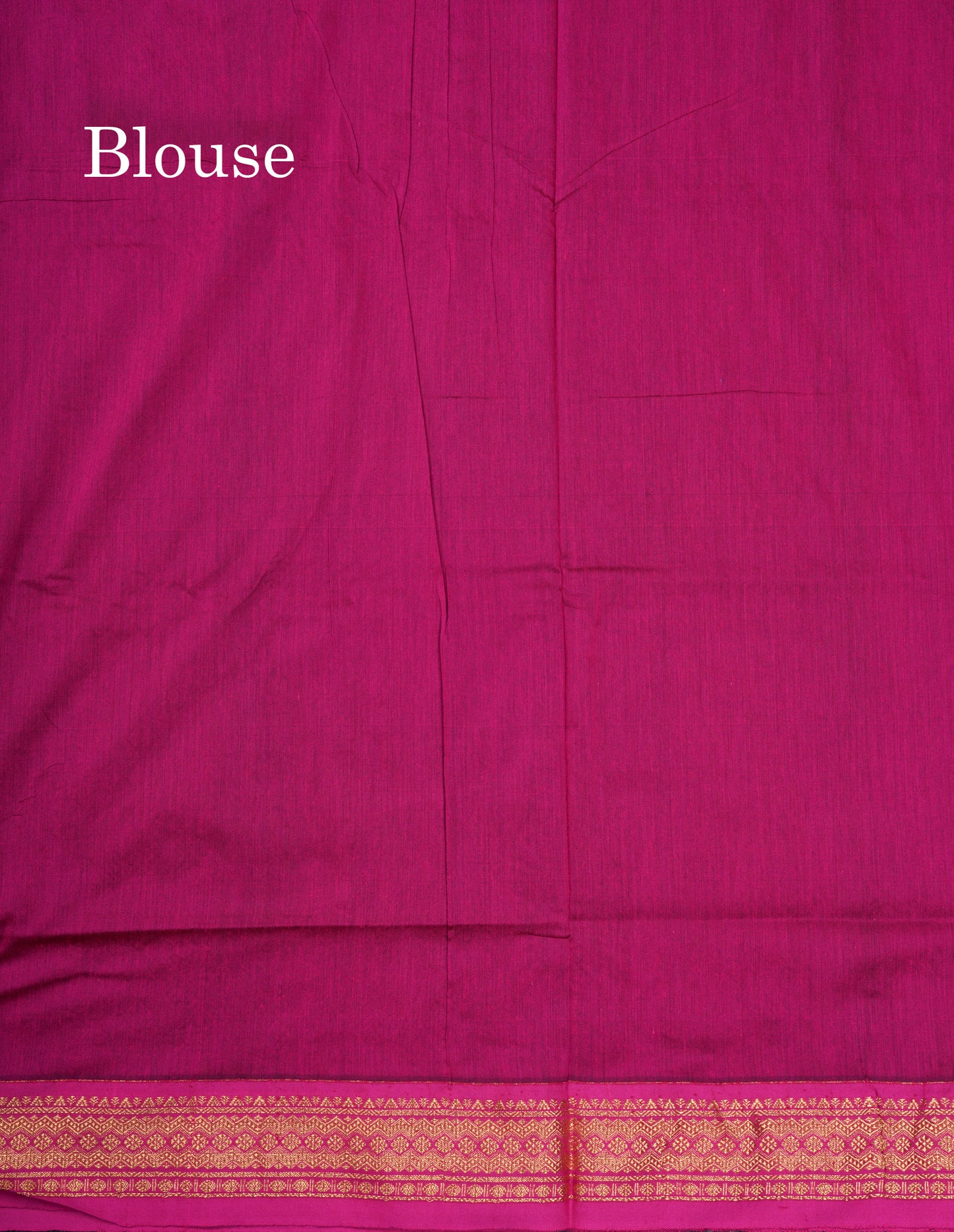 Green Kalyani Cotton Saree With Contrast Magenta Pink Border