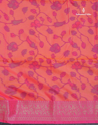 Semi Silk Saree - Mustard Yellow Colour Body Pochampally Design With Fancy Border